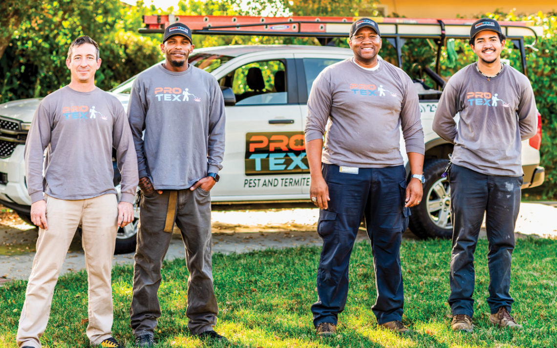 John Sakelarios, owner of ProTex Pest And Termite Treatments stands with his team.